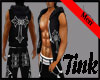 M Cross Top Blk/white