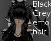 *E*Black Grey emo hair