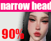 👩90% narrow head