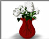 ! ROSES WHITE Red Vase