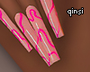 q! pink wave nails
