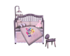 pink and lilac crib