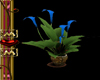 blue Lily gold Planter