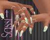 Daisy Green Nails/Rings