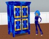 armoire bleue or