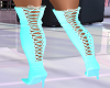 Baby Blue Tied Boots