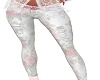 MJ-White pants+ pk roses