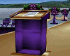 Purple/gold podium