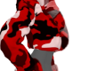 RED CAMO FUR COAT