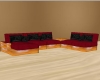 red n wood sofa