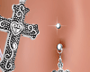 y2k cross belly ring