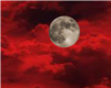 Red Clouds & Full Moon