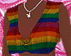 rainbow crop knit cardi