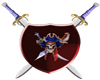 Pirate shield sticker