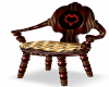 Flaming Heart Wood Chair