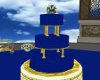 Blue and Gold Tier Cake