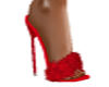 Red fur shoe 