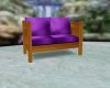 Purple and Oak Love Seat