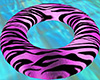Rose Pink Tiger Stripe Swim Ring Tube