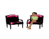pink & black flame chair