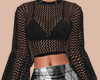 E* Black Crochet Blouse