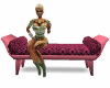 Pink Plaid Chaise