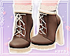 琴. Lace boots brown