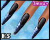 Blue Moon Glitter Nails