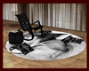 Wolf rocker with rug