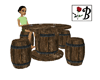 Barrel Table and Chairs
