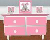 pink and white dresser