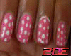 Pink & White Dot Nails