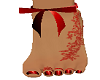 feet red nails an bow
