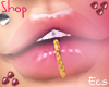 H Gold Lip Piercing