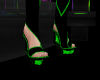 Black green stripe shoes