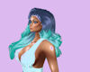 blue & seafoamgreen hair