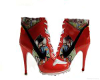  Red heel boots