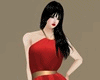 :G: Red Satin Dress Slim