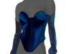 Sexy Blue Glossy Corset