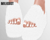 White Fur Sandals