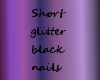 glitter black nails