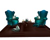 Teal Chairs with Poses