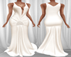 Satin Ivory Glitter Gown