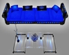 BLUE AND BLACK COUCH SET