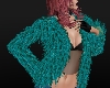 *Sexy Teal Fur Coat Top