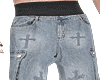 Cross Print Jeans