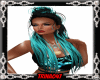cheveux noir turquoi