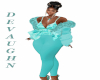 TEAL PRINT FUR COAT