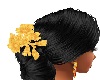 Black Hair Updo flowers