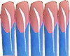 Blue Tips XL Nails